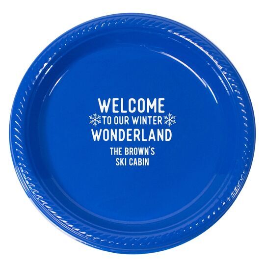 Welcome To Our Winter Wonderland Plastic Plates